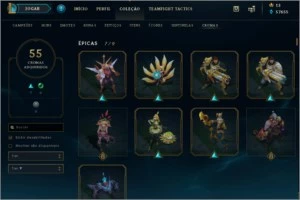 CONTA LOL LVL 242/ PLATINA 1/ TODOS OS CAMPEOES/ 231 SKINS - League of Legends