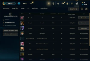 Diamante 1 ( 75 PDL ) com 37 Champs e 3 Skins - League of Legends LOL