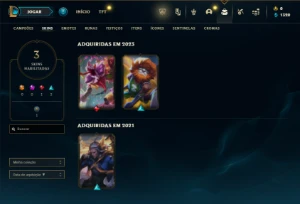Diamante 1 ( 75 PDL ) com 37 Champs e 3 Skins - League of Legends LOL