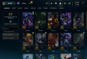 Mestre com 30 Champs e 5 Skins ( 205 PDL ) - League of Legends LOL