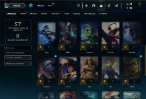 Mestre com 30 Champs e 5 Skins ( 205 PDL ) - League of Legends LOL