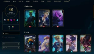 Conta League of Legends Full Acesso - 130 Champs e 40 Skins LOL