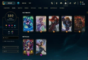 Conta league of legends com 382 (5 ultimetes/ 28 lendarias) LOL