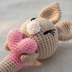 Chocalho Bastão Coelhinho Amigurumi - Artesanato e Personalizados