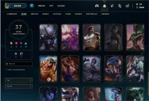 Conta prata 1 com 67 Champs e 37 Skins + 300k de Graves - League of Legends LOL