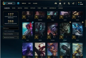 Conta prata 1 com 67 Champs e 37 Skins + 300k de Graves - League of Legends LOL