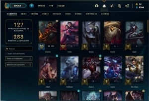 Conta prata 1 com 67 Champs e 37 Skins + 300k de Graves - League of Legends LOL