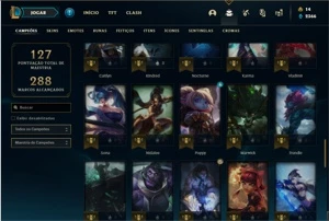 Conta prata 1 com 67 Champs e 37 Skins + 300k de Graves - League of Legends LOL