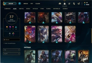Conta prata 1 com 67 Champs e 37 Skins + 300k de Graves - League of Legends LOL