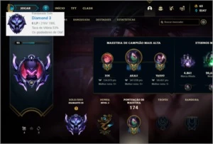 Conta diamante 3 com 53 champs e 35 skins - League of Legends LOL