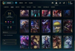 Conta diamante 3 com 53 champs e 35 skins - League of Legends LOL
