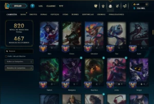Platina 3 com TODOS os Champs e 243 Skins ( MAIN ADC ) - League of Legends LOL