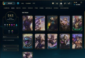 Platina 3 com TODOS os Champs e 243 Skins ( MAIN ADC ) - League of Legends LOL