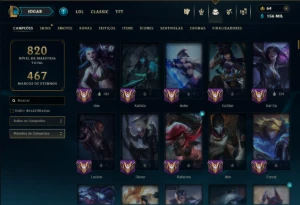Platina 3 com TODOS os Champs e 243 Skins ( MAIN ADC ) - League of Legends LOL