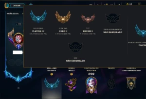 Platina 3 com TODOS os Champs e 243 Skins ( MAIN ADC ) - League of Legends LOL