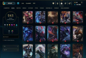 Platina 3 com TODOS os Champs e 243 Skins ( MAIN ADC ) - League of Legends LOL