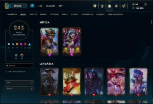 Platina 3 com TODOS os Champs e 243 Skins ( MAIN ADC ) - League of Legends LOL