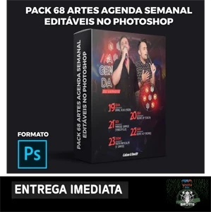 Pack 68 Artes Agenda Semanal - Editáveis Photoshop - Serviços Digitais