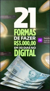 21 formas de ganhar R$3.000 em até 30 dias no digital - eBooks