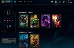 Conta Unranked com Skin Rammus Rei, Kayle Juíza e muito mais - League of Legends LOL