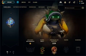 Conta Unranked com Skin Rammus Rei, Kayle Juíza e muito mais - League of Legends LOL