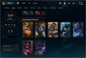 Conta de League Of Legends desde 2012 (309 Skins)! LOL