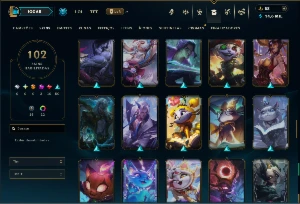 Ouro 3 com 125 Champs e 102 Skins ( SUP / MID ) - League of Legends LOL