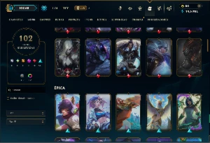 Ouro 3 com 125 Champs e 102 Skins ( SUP / MID ) - League of Legends LOL