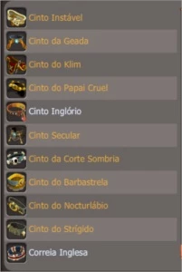 vendo qualquer cinto do jogo (spiritia) - Dofus