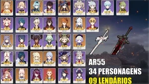 CONTA GENSHIN AR55 [9 LENDÁRIOS e 2 ARMAS T5] ✔ - Genshin Impact