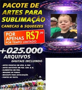 Pacote de arte para sublimação - Serviços Digitais
