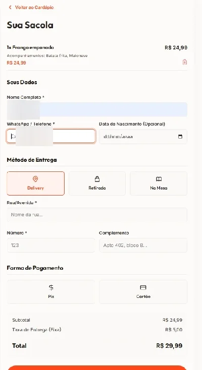 Cardápio Digital para Delivery - Sites, Lojas e Sistemas Prontos Sites e Scripts