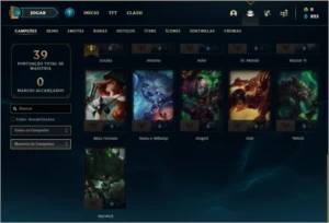 Conta ouro 4 baratinha com 5 skins e 26 champs - League of Legends LOL