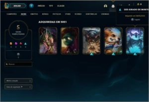 Conta ouro 4 baratinha com 5 skins e 26 champs - League of Legends LOL