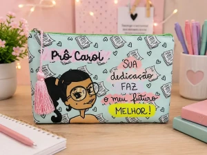 Kit 10 Necessaires Slim Personalizadas 28 x 18 cm - Artesanato e Personalizados