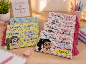 Kit 10 Necessaires Slim Personalizadas 28 x 18 cm - Artesanato e Personalizados