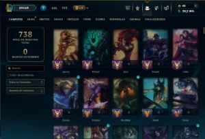 Unranked com TODOS os Champs e 233 Skins ( MAIN SUP ) - League of Legends LOL