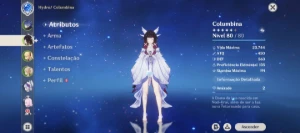 Conta Flins + Bis + Columbina Ar 47 - Genshin Impact