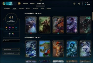 Conta diamante 2, 112 Campeões, 61 skins - League of Legends LOL