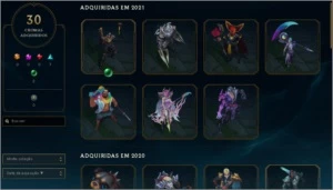 Conta com Rammus REI + 762 skins  + skins valorant - League of Legends LOL