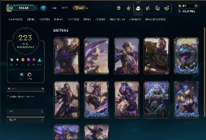 Diamante com TODOS os Champs e 223 Skins +12 Vitoriosas - League of Legends LOL