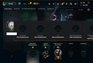 Unranked com 60 Champs e 22 Skins - League of Legends LOL