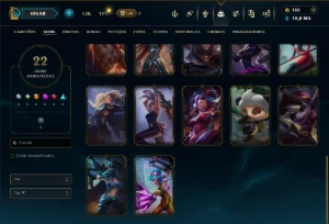 Unranked com 60 Champs e 22 Skins - League of Legends LOL