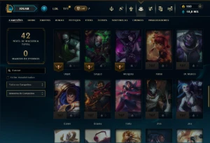 Unranked com 60 Champs e 22 Skins - League of Legends LOL