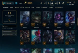 Unranked com 60 Champs e 22 Skins - League of Legends LOL