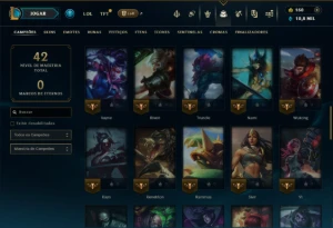 Unranked com 60 Champs e 22 Skins - League of Legends LOL