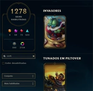 CONTA MESTRE ( SKINS PAX, BLACK ALISTAR, RYZE HUMANO E MAIS) - League of Legends LOL
