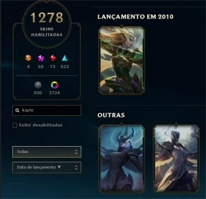CONTA MESTRE ( SKINS PAX, BLACK ALISTAR, RYZE HUMANO E MAIS) - League of Legends LOL
