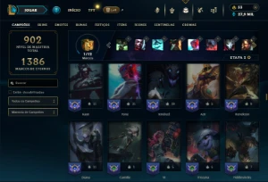 Ouro 4 com TODOS os champs e 466 Skins ( Nivel 600 ) - League of Legends LOL