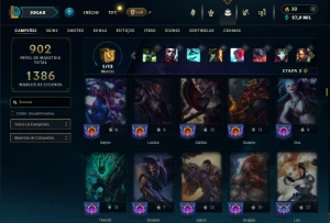 Ouro 4 com TODOS os champs e 466 Skins ( Nivel 600 ) - League of Legends LOL